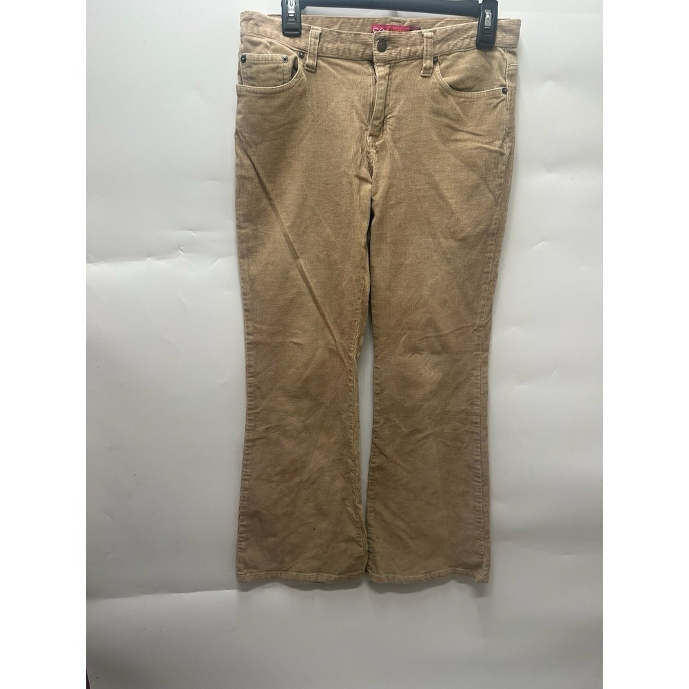 SO Camel Tan Corduroy Flare‎ Stretch Leg Pants Size 7 Juniors Y2K